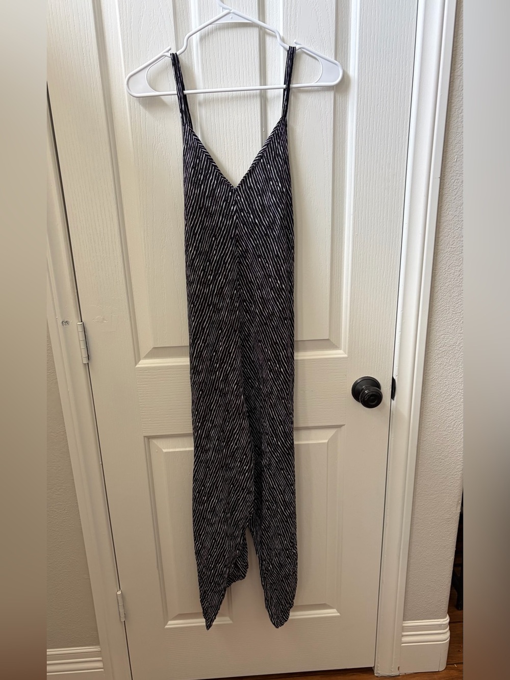 Women’s Black & White V-Neck Jumpsuit